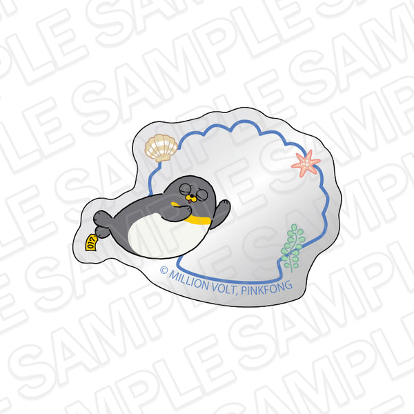 『SEALOOK』ミラーアクリルステッカー ペンギンザラシ