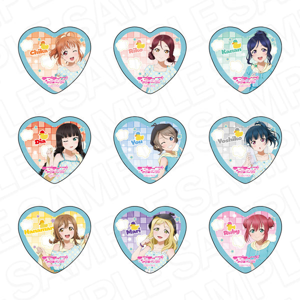 "Love Live! Sunshine!!" Heart-Shaped Pin Set: Sauna Ver.