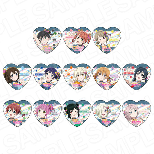 "Love Live! Nijigasaki Academy School Idol Club" Heart-Shaped Pin Set: Water Balloon Ver.