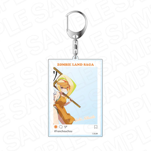 『ゾンビランドサガ ゆめぎんがパラダイス』SNS風アクリルキーホルダー 二階堂サキ 常夏海の家 ver.
