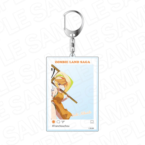 『ゾンビランドサガ ゆめぎんがパラダイス』SNS風アクリルキーホルダー 二階堂サキ 常夏海の家 ver.