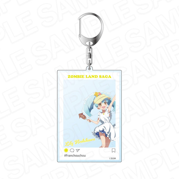 『ゾンビランドサガ ゆめぎんがパラダイス』SNS風アクリルキーホルダー 星川リリィ 常夏海の家 ver.