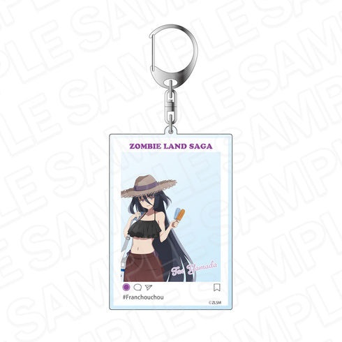 『ゾンビランドサガ ゆめぎんがパラダイス』SNS風アクリルキーホルダー 山田たえ 常夏海の家 ver.