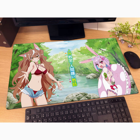 "The Human-Hating Teacher of the Non-Human Classroom" Original Illustration Rubber Mat (by Isaki Ooishi & Misaki Uza / River Play)
