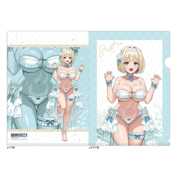 『ブラウンダスト2』描き下ろしクリアファイル(ユースティア/ウエディング水着)