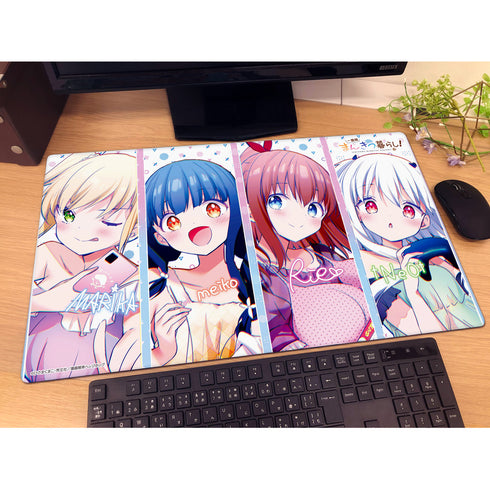 『一畳間まんきつ暮らし!』ラバーマット(森田芽衣子、天宮梨絵、鈴木万里花、中埜音緒D)