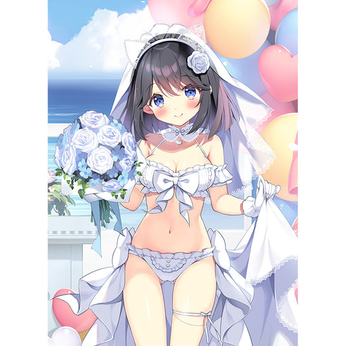 『ぱん先生』描き下ろしB2タペストリー(白雪結梨/ウエディング)Wスエード