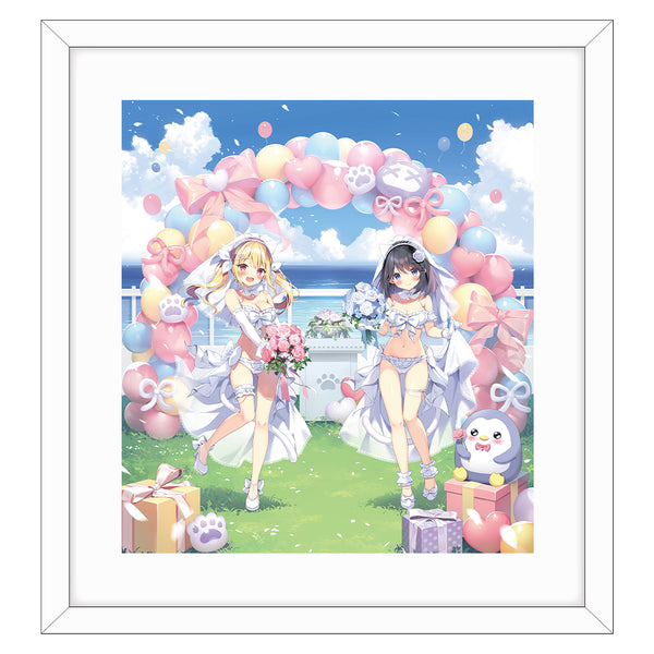 『ぱん先生』描き下ろし複製原画(白雪結梨&有栖川瑠々/ウエディング)