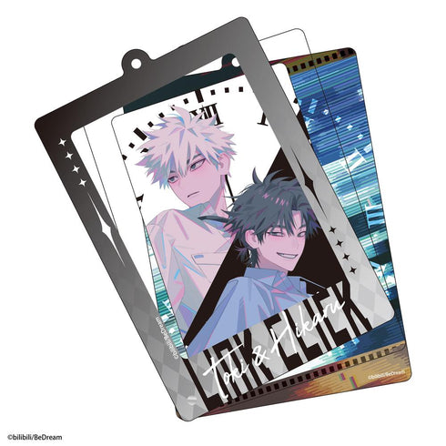 "Time Agent -LINK CLICK-" Keychain with Acrylic Card: Toki & Hikaru