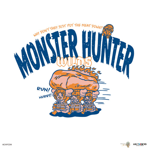 『モンスターハンターワイルズ』シーンイラストTシャツ 1(RUN!)ホワイト