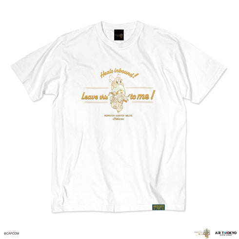 『モンスターハンターワイルズ』シーンイラストTシャツ 3(アイルー&回復ミツムシ)ホワイト