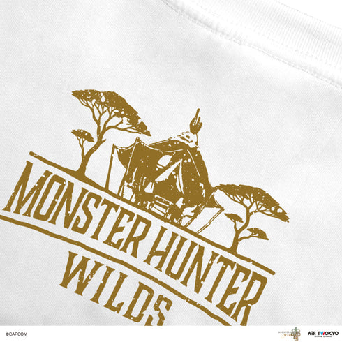 『モンスターハンターワイルズ』シーンイラストTシャツ 3(アイルー&回復ミツムシ)ホワイト