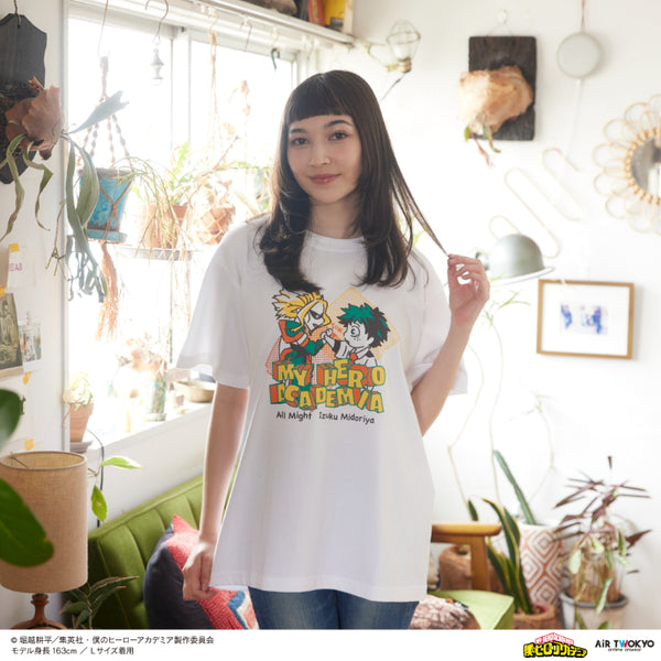 "My Hero Academia" Season 4 Scene Illustration T-Shirt 1 (Izuku Midoriya & All Might)