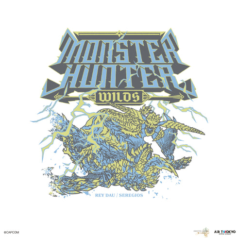 『モンスターハンターワイルズ』第2弾 シーンイラストTシャツ 2(レ・ダウ×セルレギオス)ホワイト