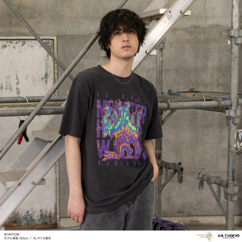 『モンスターハンターワイルズ』第2弾 シーンイラストTシャツ 4(ヌ・エグドラ×アジャラカン)スミ