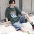 『ドラゴンボール』DRAGON BALL GT シーンイラストTシャツ 3(孫悟空・トランクス・パン)フェードグリーン