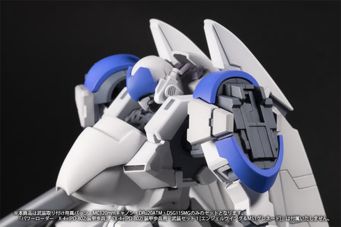 "POWERDoLLS" Plastic Kit X-4+ PD-802 Armored Infantry Weapon Set 2: Shoulder Parts for Weapon Mounting, MC 120mm Cannon, DRu20ATM, and DSG11 SMG
