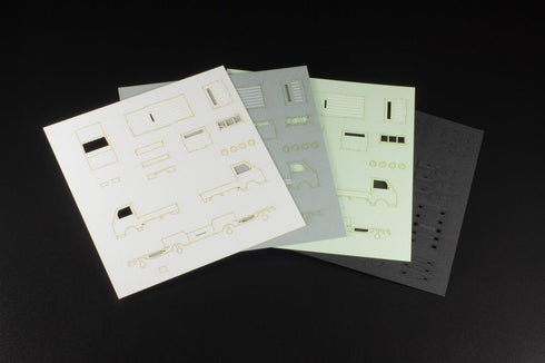 『まちかどアクセサリーシリーズ』1/80スケール ペーパーキット 軽トラック(白・シルバー・淡草)