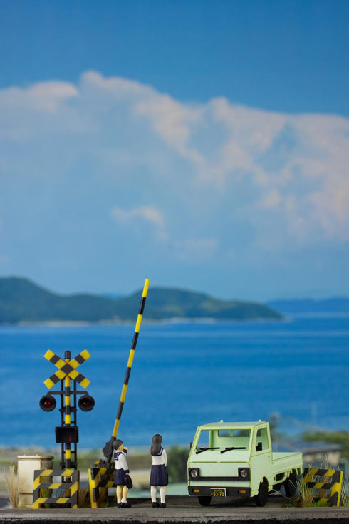 『まちかどアクセサリーシリーズ』1/80スケール ペーパーキット 軽トラック(白・シルバー・淡草)