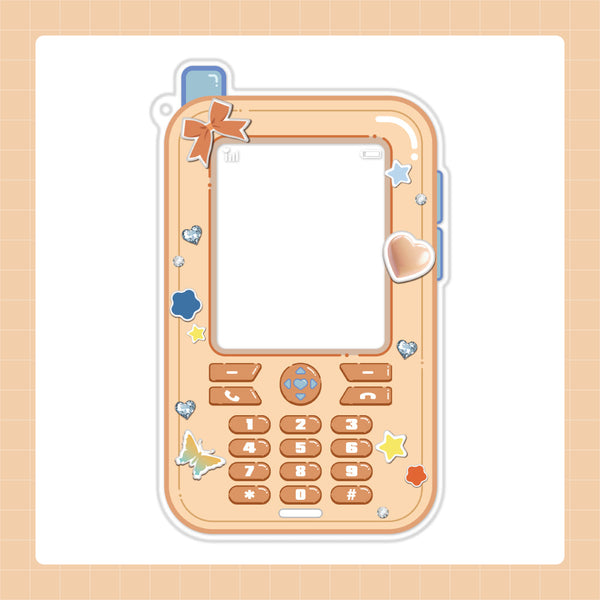 『推し活グッズ』アクリルカードホルダー(ガラケー) 8 オレンジ