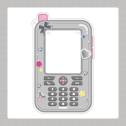 『推し活グッズ』アクリルカードホルダー(ガラケー) 11 グレー