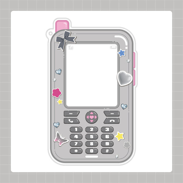 『推し活グッズ』アクリルカードホルダー(ガラケー) 11 グレー