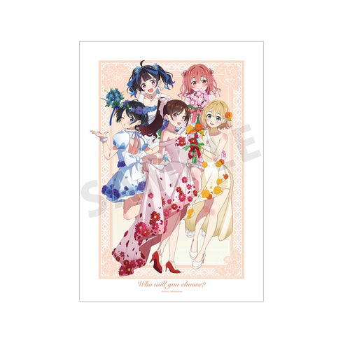 『彼女、お借りします』描き下ろしイラスト 集合 花びらドレスver. A3マット加工ポスター【202508再販】