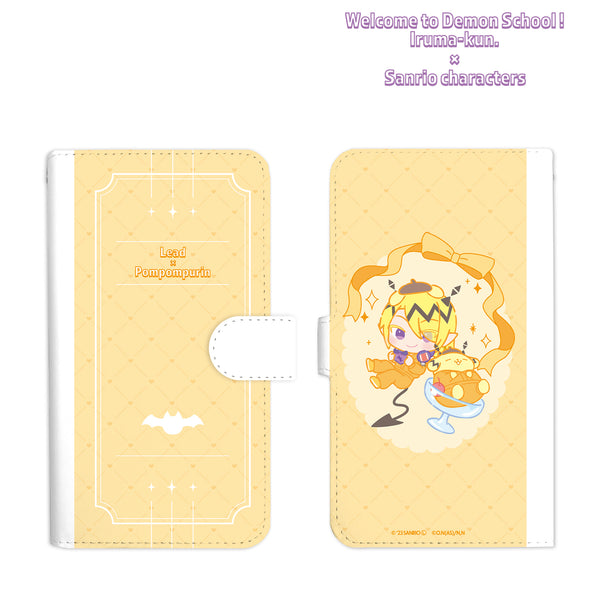 『魔⼊りました!⼊間くん×サンリオキャラクターズ』シャックス‧リード × ポムポムプリン ⼿帳型スマホケース