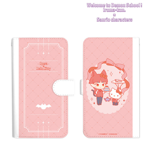 『魔⼊りました!⼊間くん×サンリオキャラクターズ』オペラ × ハローキティ ⼿帳型スマホケース