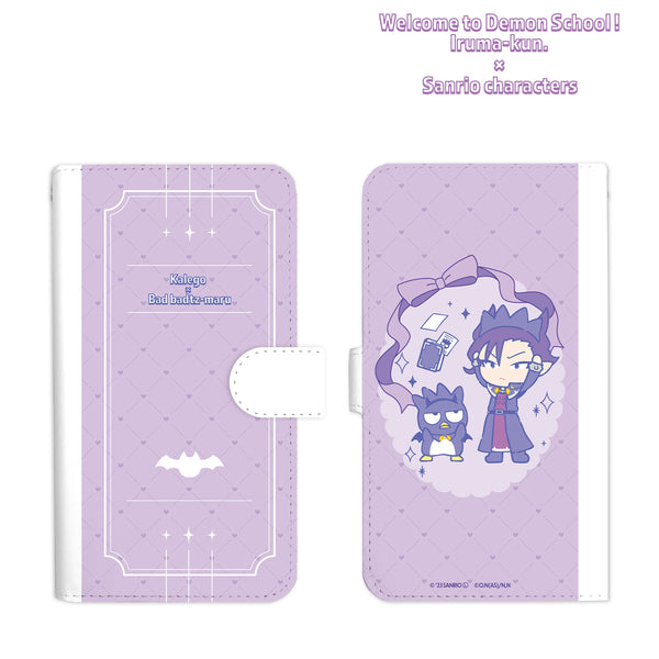 『魔⼊りました!⼊間くん×サンリオキャラクターズ』ナベリウス‧カルエゴ × バッドばつ丸 ⼿帳型スマホケース