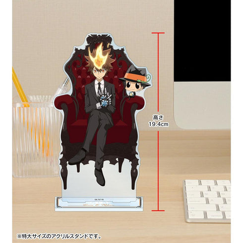 『家庭教師ヒットマンREBORN!』描き下ろしイラスト 沢田 綱吉&リボーン 玉座ver. 特大アクリルスタンド【202603再販】