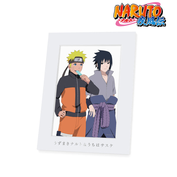 『NARUTO-ナルト- 疾風伝』描き下ろしイラスト うずまきナルト&うちはサスケ A 過去と現在ver. キャラファインマット