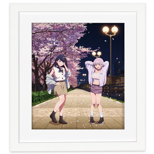 『グリッドマンユニバース』描き下ろし額装高精細アート(六花&アカネ/夜桜デート)