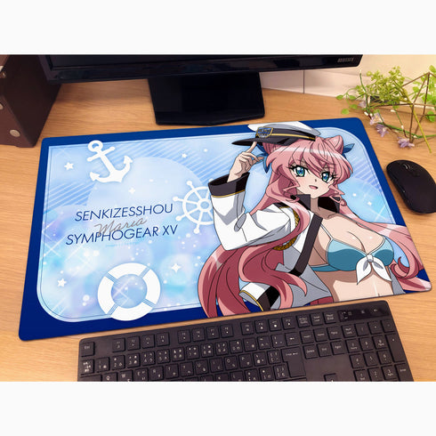 『戦姫絶唱シンフォギアXV』描き下ろしラバーマット(マリア/マリンセーラー水着)