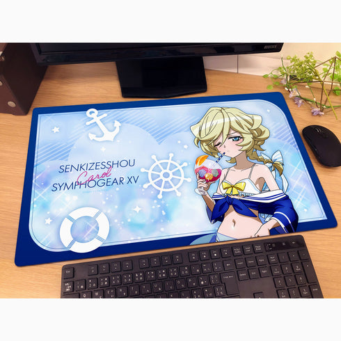 『戦姫絶唱シンフォギアXV』描き下ろしラバーマット(キャロル/マリンセーラー水着)