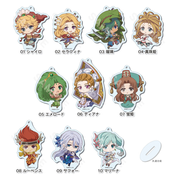 "Legend of Mana -The Teardrop Crystal-" Complete Set of Stand Key Chains 01 (10 Varieties Total) BOX