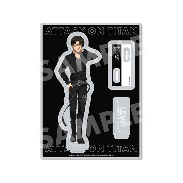 "Attack on Titan" Black & White Ver. Acrylic Stand /02 Levi (Black)
