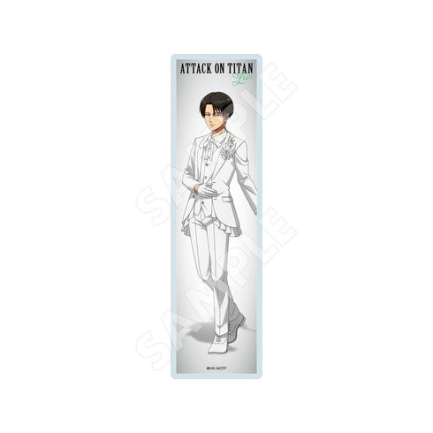 "Attack on Titan" Black & White Ver. Clear Bookmark /04 Levi (White)