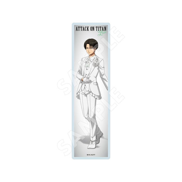 "Attack on Titan" Black & White Ver. Clear Bookmark /04 Levi (White)