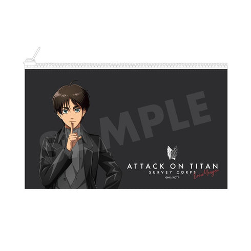"Attack on Titan" Black & White Ver. Clear Pouch /01 Eren (Black)