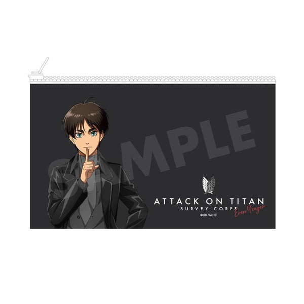 "Attack on Titan" Black & White Ver. Clear Pouch /01 Eren (Black)