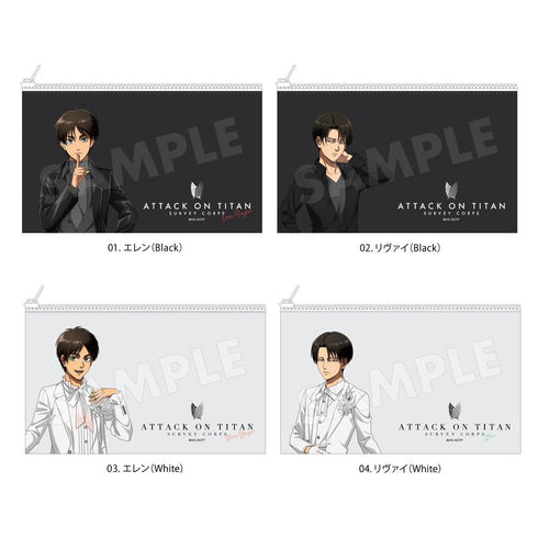"Attack on Titan" Black & White Ver. Clear Pouch /01 Eren (Black)