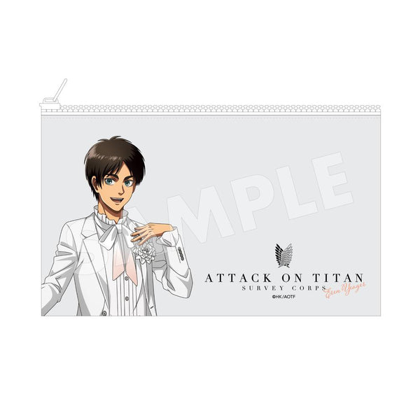 "Attack on Titan" Black & White Ver. Clear Pouch /03 Eren (White)