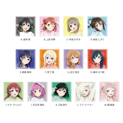 『ラブライブ!虹ヶ咲学園スクールアイドル同好会』レインコートver. ビッグスクエア缶バッジ /A 全13種【BOX】