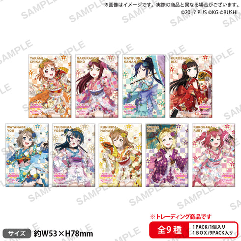 『ラブライブ!スクールアイドルフェスティバル』しかくい缶バッジコレクション Aqours 浴衣ver. BOX