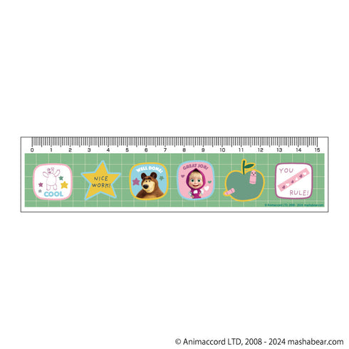 『マーシャとくま』定規15cm01/整列デザイン(公式イラスト)