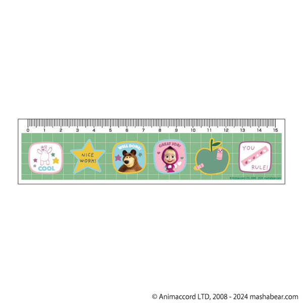 『マーシャとくま』定規15cm01/整列デザイン(公式イラスト)