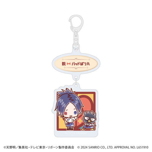 『家庭教師ヒットマンREBORN!×SANRIO CHARACTERS』連結アクリルキーホルダー06/六道骸×バッドばつ丸(ミニキャライラスト)【202607再販】
