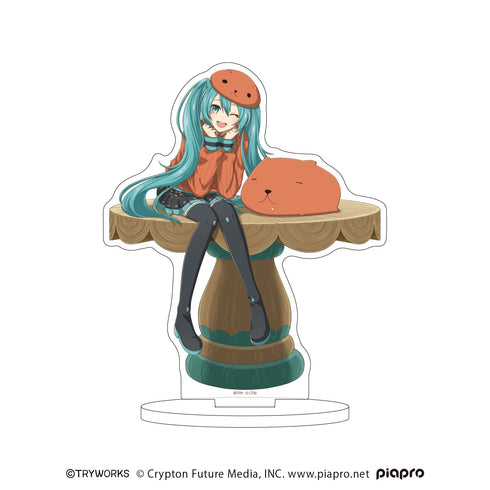 『カピバラさん×ピアプロキャラクターズ』アクリルスタンド01/カピバラさん×初音ミク(描き起こしイラスト)