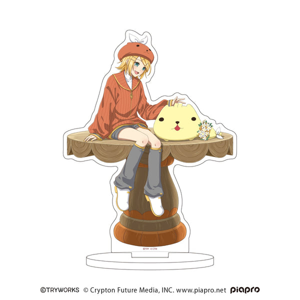 『カピバラさん×ピアプロキャラクターズ』アクリルスタンド02/ひだまりさん×鏡音リン(描き起こしイラスト)